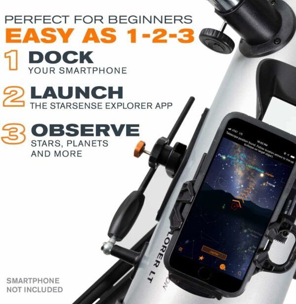 Celestron – StarSense Explorer LT 114AZ Smartphone App-Enabled Telescope – Works with StarSense App to Help You Find Stars, Planets & More – 114mm Newtonian Reflector – iPhone/Android Compatible - For Sale - Price - Image 3