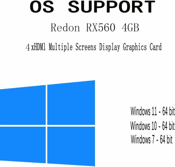 Radeon RX560 4G Graphics Card, with 6 HDMI Monitor Graphics Card,Computer PC GPU GDDR5 128 Bit DirectX 12 PCI Express X16 3.0, DisplayPort Low-Profile Video Cards (AMD RX560 4G 4HDMI) - For Sale - Price - Image 8