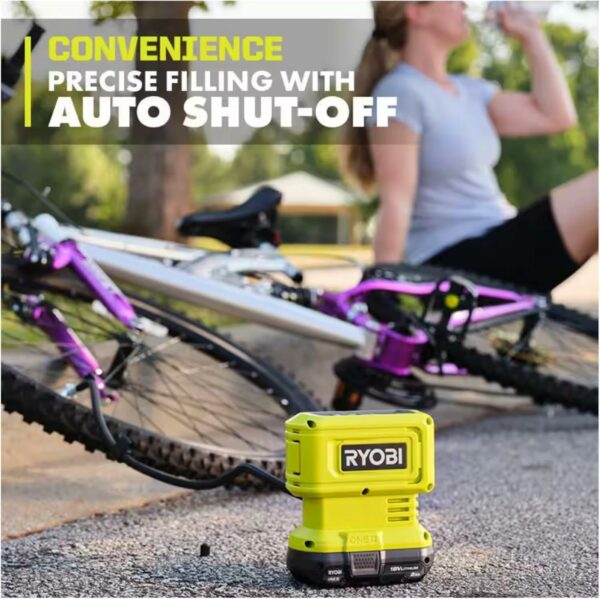 Buho Cordless Inflator Accessory Bundle - Ryobi 18 Volt High Pressure Inflator 2.0 Ah Battery 18V Charger Tool Bag for Tires and Inflatables - For Sale - Price - Image 4