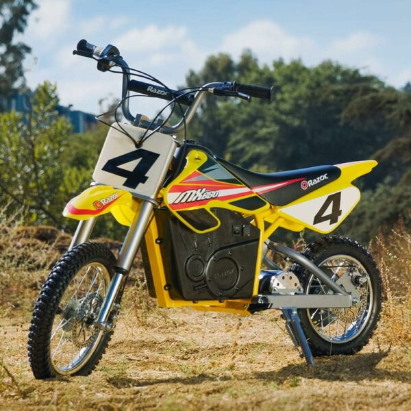 Razor MX650 Dirt Rocket Electric Motocross Off-road Bike - Yellow - For Sale - Price - Image 3