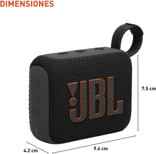 JBL Go 4 - Ultra-Portable, Waterproof and Dustproof Bluetooth Speaker, Big Pro Sound with Punchy bass, 7-Hour Built-in Battery, Made in Part with Recycled Materials (Black) - For Sale - Price - Image 3