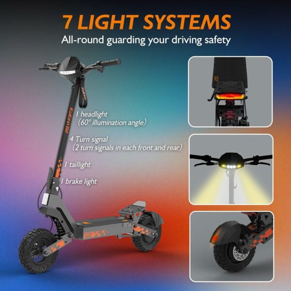 KUKIRIN G4/G2 Electric Scooter for Adults with Seat, 47 Miles Range, 43MPH Speed 2000W Powerful Motor, 11" Off-Road Tires, Foldable Commuting Electric Scooter with Dual Disk Brakes - For Sale - Price - Image 7