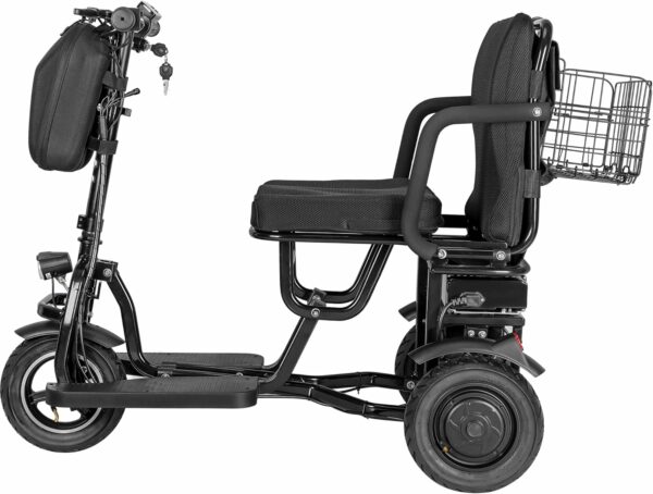 MotoTec Folding Mobility Electric Trike 48v 700w Dual Motor Lithium Black, 42x22x33 Inch, MT-FOLD-TRK-700 - For Sale - Price - Image 3