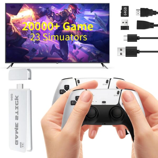 Wireless Retro Handheld Game Console, Built-in 20,000+ Plug-and-Play Retro Video Games, with 23 Classic Simulators, 4K HD HDMI Output and Dual 2.4G Wireless Controller - For Sale - Price