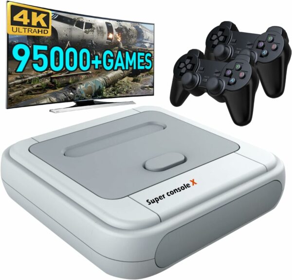 Kinhank Super Console X Retro Video Game Console Built in 95,000+ Classic Games,Emulator Console for 4K TV Support HD Output, Up to 5 Players,LAN/WiFi,Gifts for Men Who Have Everything,2 Gamepads - For Sale - Price