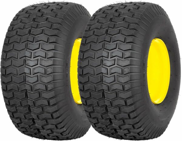 WEIZE 20x8.00-8 Tubeless Rear Tire with Wheel Assemblies, 3.5" Offset Hub, 3/4" Borehole with 3/16" Keyway, Replacement for Riding Lawn Mowers, 4 Ply, 965lbs Capacity, Set of 2 - For Sale - Price