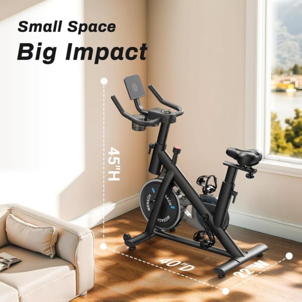 MERACH Exercise Bike, Brake Pad Stationary Bike with Exclusive App, Low Noise Indoor Cycling Bike with 300lbs Weight Capacity, Tablet Mount and Fitness Courses for Weight Loss - For Sale - Price - Image 7