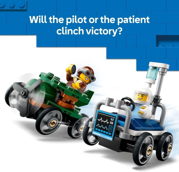 LEGO City Airplane vs. Hospital Bed Race Car Pack Toy - Building Toy for Kids, Boys and Girls, Ages 5+ - Gift for Birthdays and Holidays - Includes 2 Minifigures - 60459 - For Sale - Price - Image 4