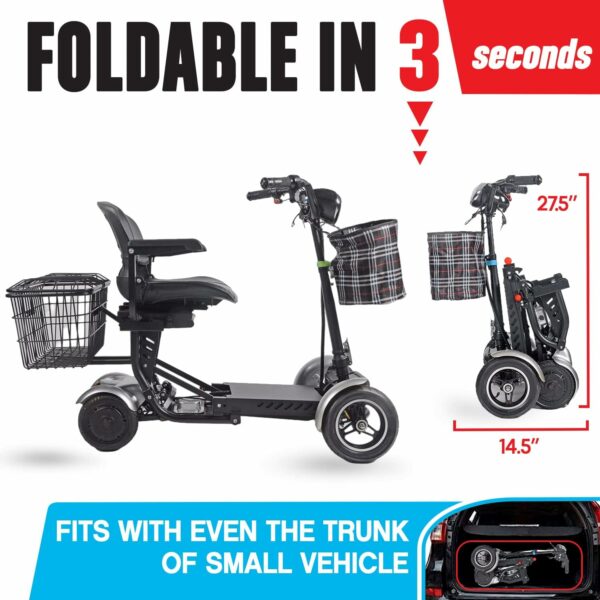 Rubicon FX3 - All Terrain 4 Wheel Mobility Scooter - 25 Mile Long Range - 300lbs Capacity - Folding - Extreme - Sport Motorized Scooter for Seniors (Model9) - For Sale - Price - Image 5