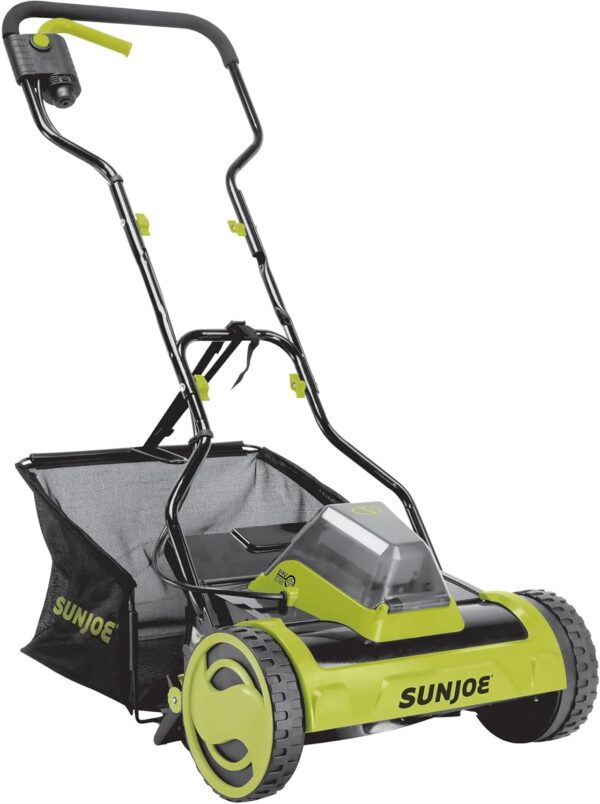 Sun Joe 24V-CRLM15 15-Inch 24-Volt iON+ Cordless Push Reel Mower w/11.9-Gallon Collection Bag, Kit (w/ 4.0-Ah Battery + Charger) - For Sale - Price