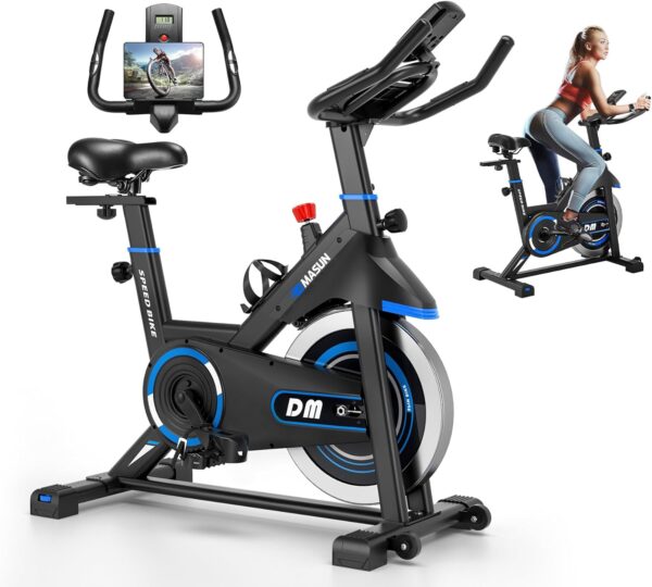 Exercise Bike, DMASUN Classic Brake Pad Stationary Bike for Home with 300 LBS Capacity, Indoor Bike with Comfortable Seat Cushion, Digital Display with Pulse - For Sale - Price