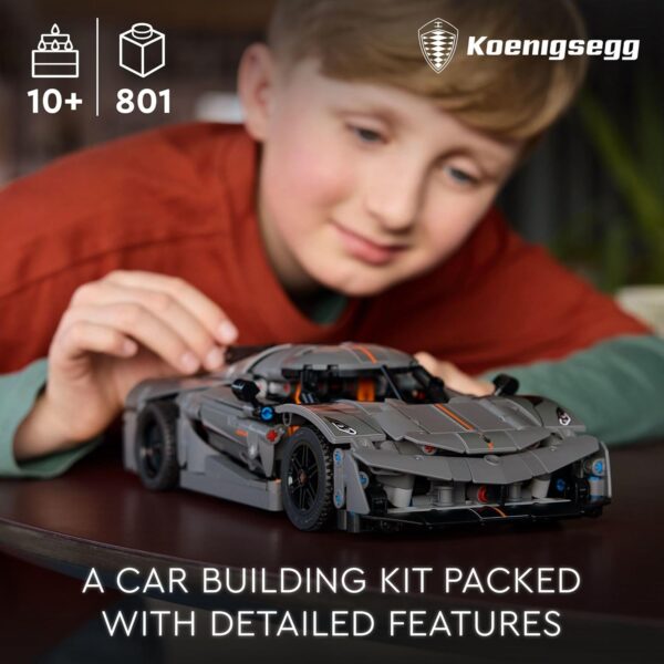 LEGO Technic Koenigsegg Jesko Absolut Grey Hypercar, Sports Car Building Toy Set for Boys and Girls, Vehicle Racing Car for Kids, Buildable Model Kit, Sports Car Toy, Motor Enthusiasts’ Gift, 42173 - For Sale - Price - Image 2