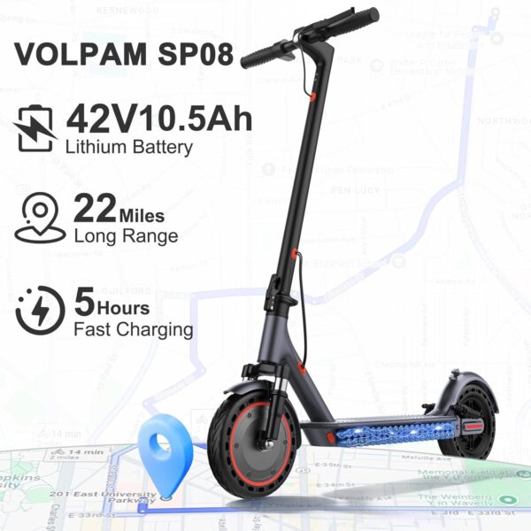 Electric Scooter Adult, Powerful 350W/500W Motor, Max Range 21-27 Miles, Max 19/21 MPH, Dual Braking System, Portable Folding Commuting (10'' Solid Tire-Dual Supension-23Miles) - For Sale - Price - Image 3