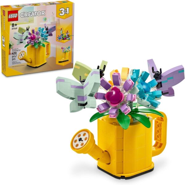 LEGO Creator 3 in 1 Flowers in Watering Can Building Toy Set - Fun, Creative Activity for Kids, Girls and Boys, Ages 8+ - Options to Build Rain Boots or Birds - 31149 - For Sale - Price