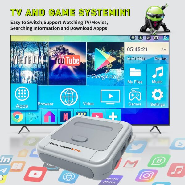 Super Console X Pro Retro Game Console with 117000+ Games,TV & Game System in 1 Video Game Console, 4K TV HD/AV Output,Compatible with 63+ Emulators,with 2 Wireless Game Controllers - For Sale - Price - Image 4