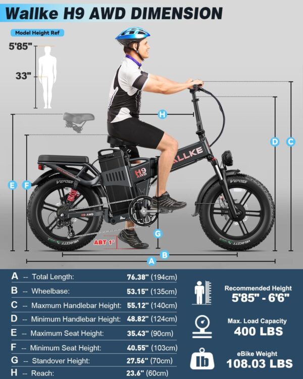 Foldable Electric Bike, 3200W Peak Dual Motor Ebike, 48V 40Ah/60Ah/82Ah Long Range Ebikes for adults, 20 Inch Fat Tire Folding Electric Bicycle, Full Suspension 34MPH Fast E Bike, APP Control, 7-Speed - For Sale - Price - Image 7