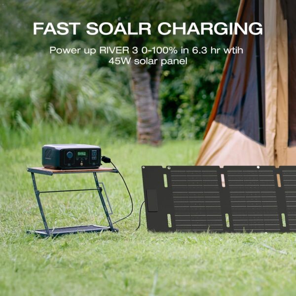 EF ECOFLOW Solar Generator RIVER 3 with 45W Solar Panel, 245Wh Portable Power Station LiFePO4 Battery, 300W Up to 600W AC Output,  - For Sale - Price - Image 2