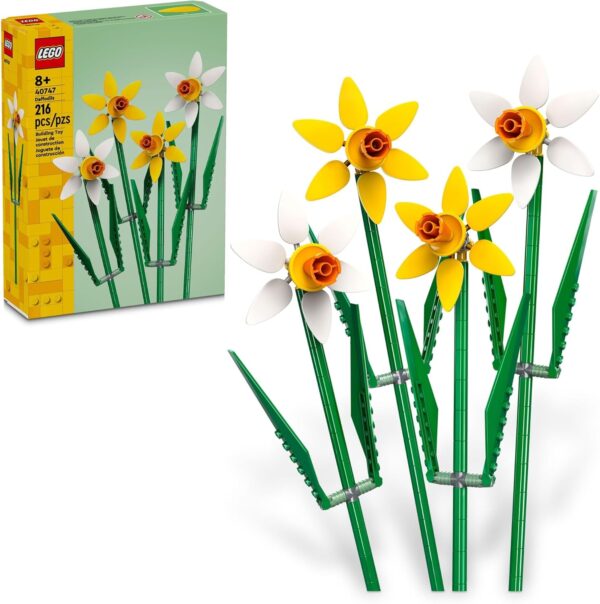 LEGO Daffodils - Building Toy for Kids, Girls and Boys, Ages 8+ - Artificial Daffodil for Home Decor and Display - Gift for Her and Him - 40747 - For Sale - Price