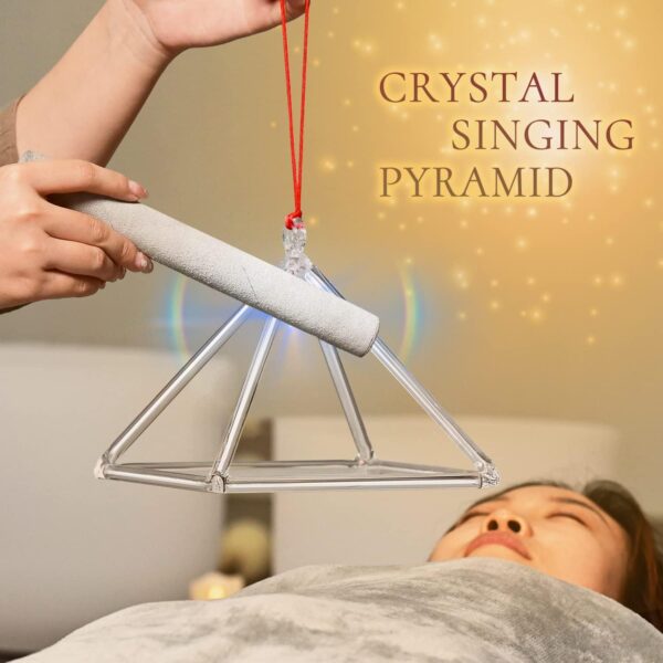 12 Inch Quartz Crystal Singing Pyramid Healing Musical Instrument + Carry Case Bag Powerful Energy - For Sale - Price - Image 4