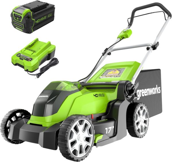 Greenworks 40V 17" Cordless (Push) Lawn Mower (75+ Compatible Tools), 4.0Ah Battery and Charger Included - For Sale - Price