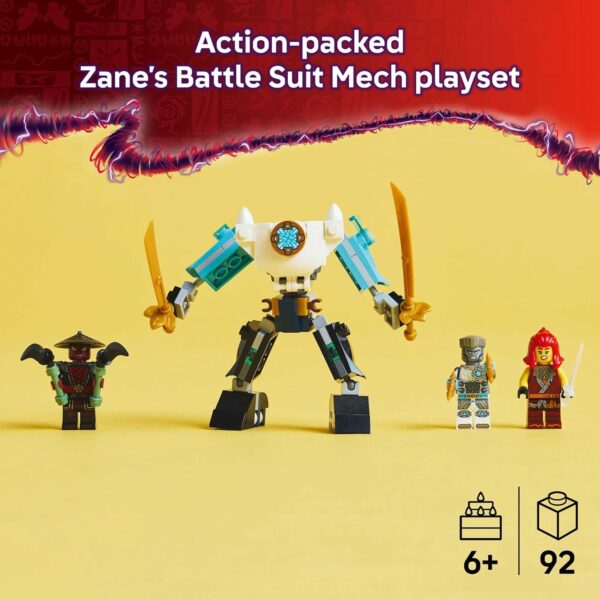 LEGO NINJAGO Zane's Battle Suit Mech Ninja Toy - Building Toy for Pretend Play for Kids, Boys and Girls, Ages 6+ - with 3 Minifigures - Gift Idea for Birthdays - 71827 - For Sale - Price - Image 2