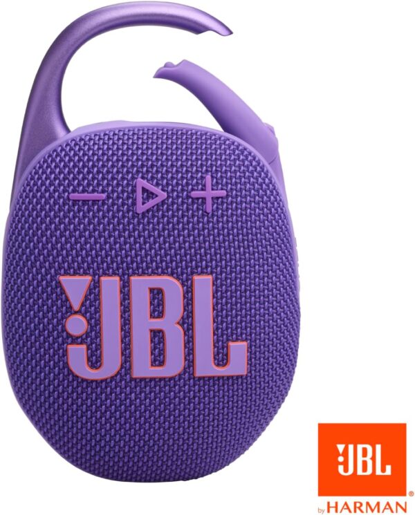 JBL Clip 5 - Ultra-Portable, Waterproof & Dustproof Bluetooth Speaker, Big Pro Sound with Punchy bass, Integrated Carabiner, Up to 12 Hours of Play, Made in Part with Recycled Materials (Purple) - For Sale - Price - Image 7