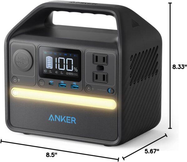 Anker 521 Portable Power Station Upgraded with LiFePO4 Battery, 256Wh 6-Port PowerHouse, 300W (Peak 600W) Solar Generator (Solar Panel Optional), 2 AC Outlets, 60W USB-C PD Output, Outdoor Generator - For Sale - Price - Image 6