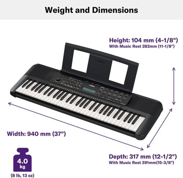 Yamaha PSR-E283 61 Key Portable Keyboard for Beginners with Music Rest, Power Adapter - For Sale - Price - Image 4