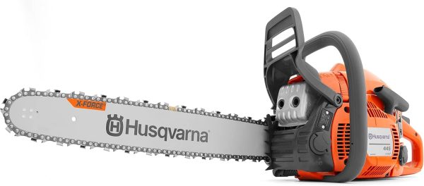 Husqvarna 445 Gas Chainsaw, 50-cc 2.8-HP, 2-Cycle X-Torq Engine, 18 Inch Chainsaw with Automatic Oiler, For Wood Cutting and Tree Trimming, Price For Sale