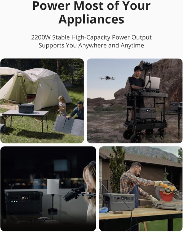 DJI Power 1000 Portable Power Station with Protective Storage Bag, 1024Wh LiFePO4 Battery, 2200W Solar Generator, Home Backup, 4-in-1 Fast Charging, 23db Ultra-Silent, Camping & RVs, Off-grid - For Sale - Price - Image 4