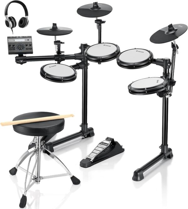 Electric Drums, Donner DED-200 LITE Electronic Drum Kit for Beginner with 450+ Sounds, USB MIDI, Quiet Mesh Pads, Throne, Headphones, Sticks and 40 Melodics Lessons - For Sale - Price