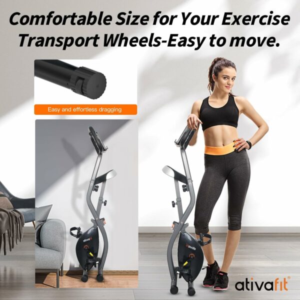 ATIVAFIT Folding Exercise Bike Foldable Fitness Indoor Stationary Bike Magnetic 3 in 1 Upright Recumbent Exercise Bike for Home Workout - For Sale - Price - Image 5