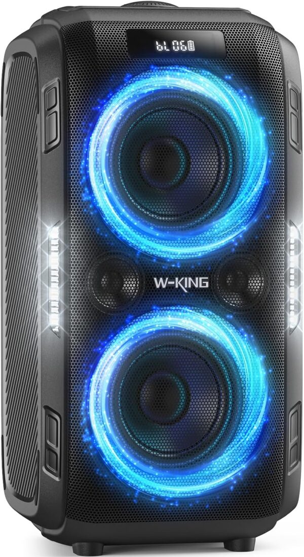 W-KING 250W PEAK Party Large Bluetooth Speaker Loudest Boom Box/Massive 120dB/12 Custom Bass, Big Portable Speaker Wireless, 2x6.5'' Subwoofer Super Bass/IPX5/MIC &GTR in/USB/TF/AUX, Removable Battery - For Sale - Price