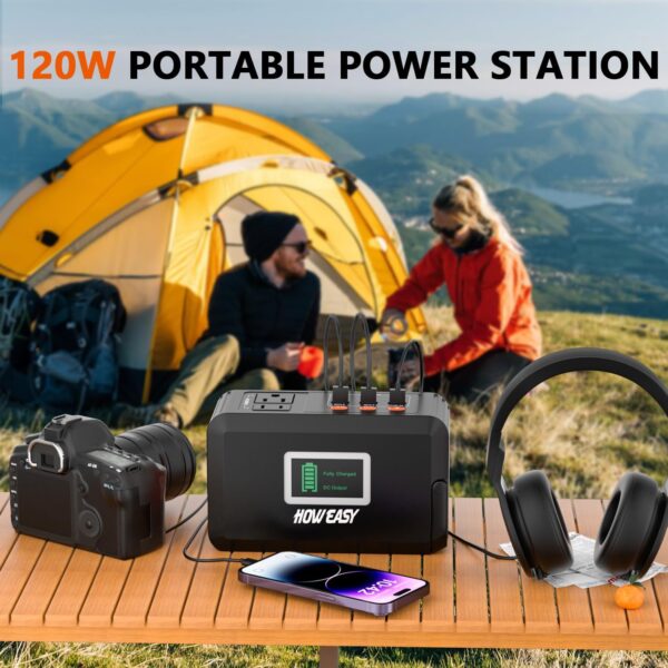 HOWEASY Portable Power Station, 88Wh Solar Generator, Lithium Battery Power with 110V AC 150W Peak Socket/DC/USB/LED Light for Outdoor Camping Trip Hunting Emergency（Solar Panel Not Included） - For Sale - Price - Image 2