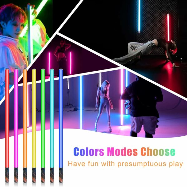 2 Pack 4ft Portable Battery Powered Tube Light 120cm Handheld LED Tube Lights with Tripods, 500 Vivid Effects, for DJ Lighting, Dance Club and Photography， Light Painting， YouTube， Night Bar, Party - For Sale - Price - Image 3