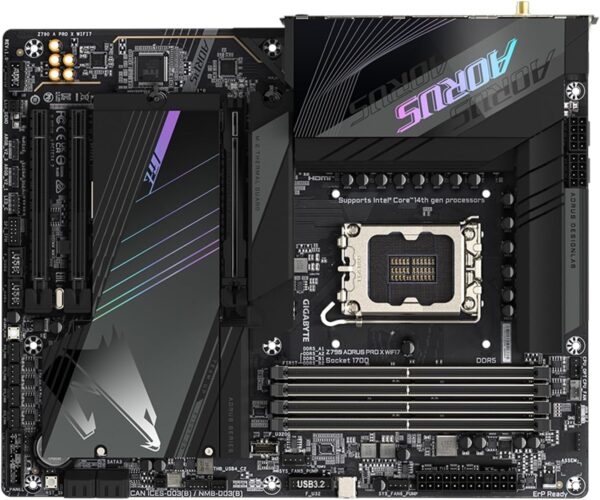 GIGABYTE Z790 AORUS PRO X WIFI7 LGA 1700 Intel Z790 X ATX Motherboard with DDR5, 5* M.2, PCIe 5.0, USB 3.2 Type-C, Wi-Fi 7, 5GbE LAN, Q-Flash Plus, EZ-Latch Plus - For Sale - Price - Image 5