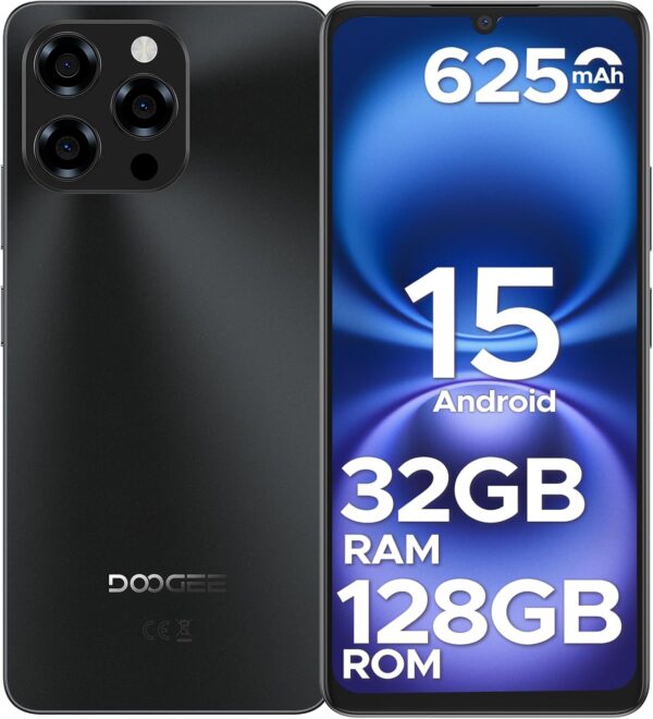 DOOGEE Note 58 Android 15 Unlocked Cellphone,32GB+128GB/2TB Expand Cell Phone with 6.75" HD+ Waterdrop Screen, 6250mAh Battery,4G Dual SIM Unlocked Smartphones, Widevine L1/NFC/OTG/Face Unlock, Black - For Sale - Price - Image 9