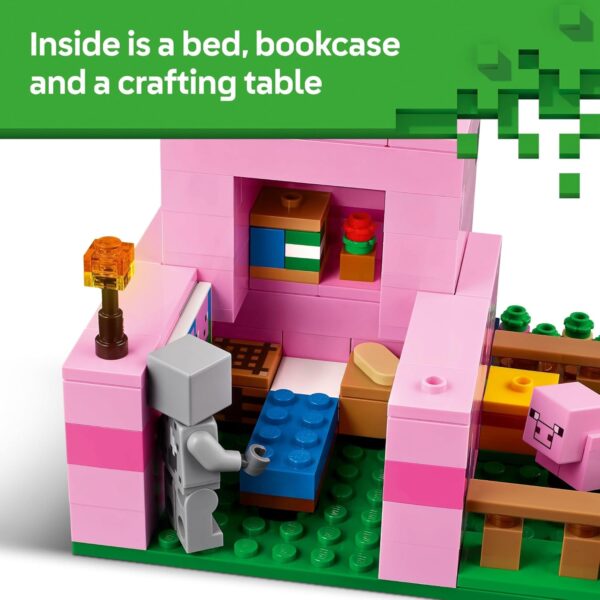 LEGO Minecraft The Baby Pig House Toy Figures and Playset - Building Minecraft Toy for Kids, Boys and Girls, Ages 7+ - with 2 Minifigures for Pretend Play - Gift Idea for Birthdays - 21268 - For Sale - Price - Image 3