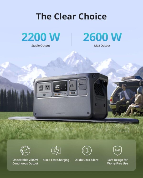 DJI Power 1000 Portable Power Station with Protective Storage Bag, 1024Wh LiFePO4 Battery, 2200W Solar Generator, Home Backup, 4-in-1 Fast Charging, 23db Ultra-Silent, Camping & RVs, Off-grid - For Sale - Price - Image 2