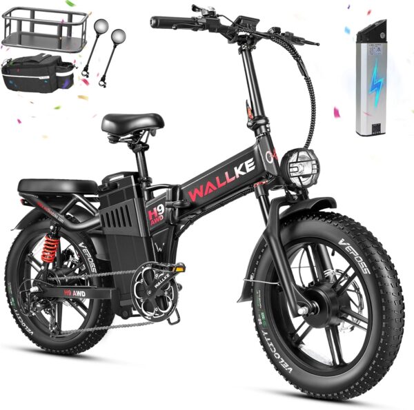 Foldable Electric Bike, 3200W Peak Dual Motor Ebike, 48V 40Ah/60Ah/82Ah Long Range Ebikes for adults, 20 Inch Fat Tire Folding Electric Bicycle, Full Suspension 34MPH Fast E Bike, APP Control, 7-Speed - For Sale - Price