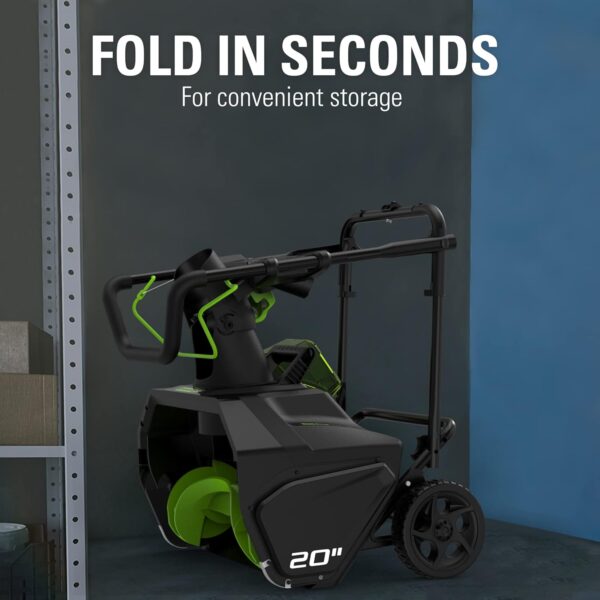 Greenworks 80V (75+ Compatible Tools) 20” Brushless Cordless Snow Blower, 2.0Ah Battery and Charger Included - Image 7