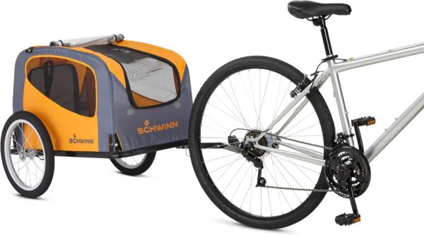 Schwinn Rascal Bike Dog Trailer, Carrier for Small and Large Pets, Easy Folding Cart Frame, Quick Release Wheel, Universal Bicycle Coupler, Washable Non-Slip Lining - For Sale - Price - Image 9