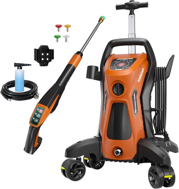 Electric Pressure Washer 5000 PSI 3.2 GPM Power Washer Electric Powered with Upgrade Spray Handle Smart Control and 4 Anti-Tipping Wheels for Effortlessly Cleaning Orange, Price For Sale