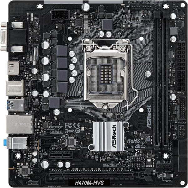 ASRock H470M-HVS DDR4 2933MHz 10th Gen Intel® Core™ Processors (Socket 1200) 4 USB 3.2 Gen1 HDMI D-Sub - For Sale - Price - Image 2