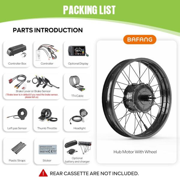 BAFANG 48V1000W Rear Hub Motor:Electric Bike Conversion Kit for 20"/26" Fat Tire Bikes, Ebike Kit with PAS Sensor, Optional Digital Display & Battery - Suit for for 175mm Dropout Size Snow/Beach Bike - For Sale - Price - Image 8