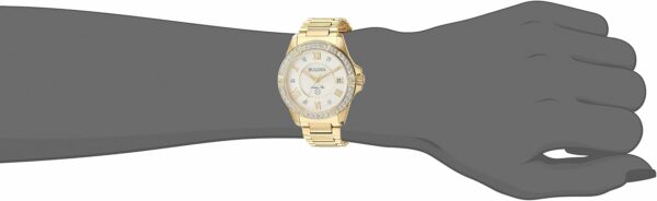 Bulova Ladies' Marine Star 'Series L' 3-Hand Day Date Quartz Diamond Watch, Sapphire Crystal, 100M Water Resistant, Mother-of-Pearl Dial, 34mm - For Sale - Price - Image 4