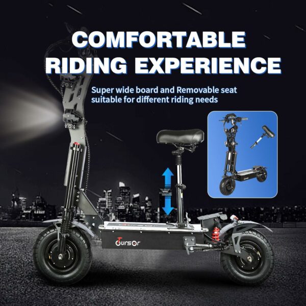 Electric Scooter Adult, Dual Drive 60V 8000W Motor Up to 65 MPH and 70 Miles Range，13" All Terrain Fat Tires Electric Scooter for Adults with Detachable Seat. - For Sale - Price - Image 4