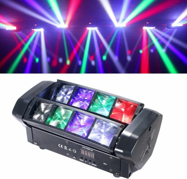 LED Mini Spider Moving Head Light 8x5W RGBW Sound Activated DMX-512 Control Stage Light - For Sale - Price