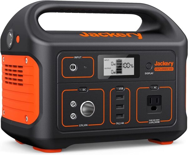 Jackery Portable Power Station Explorer 500, 518Wh Outdoor Solar Generator Mobile Lithium Battery Pack with 110V/500W AC Outlet (Solar Panel Optional) for Road Trip Camping Outdoor Adventure (Renewed) - For Sale - Price