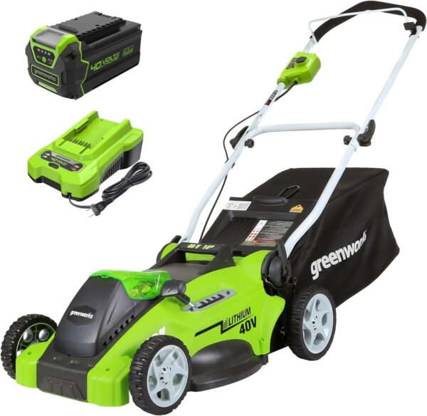 Greenworks 40V 16" Cordless (Push) Lawn Mower (75+ Compatible Tools), 4.0Ah Battery and Charger Included - For Sale - Price